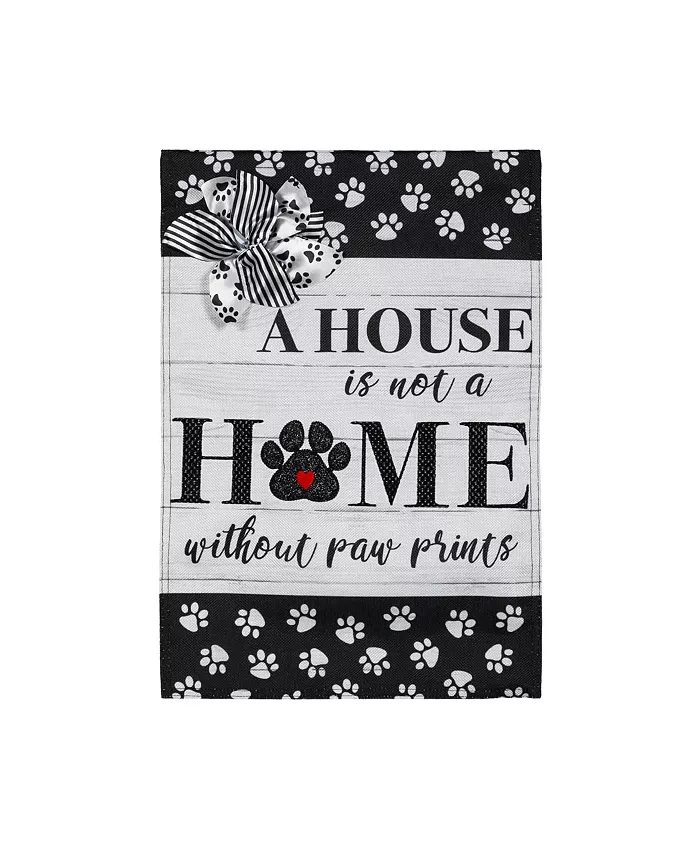 Evergreen Paw Prints Garden Burlap Flag 12.5 x 18 Inches Indoor Outdoor Decor
