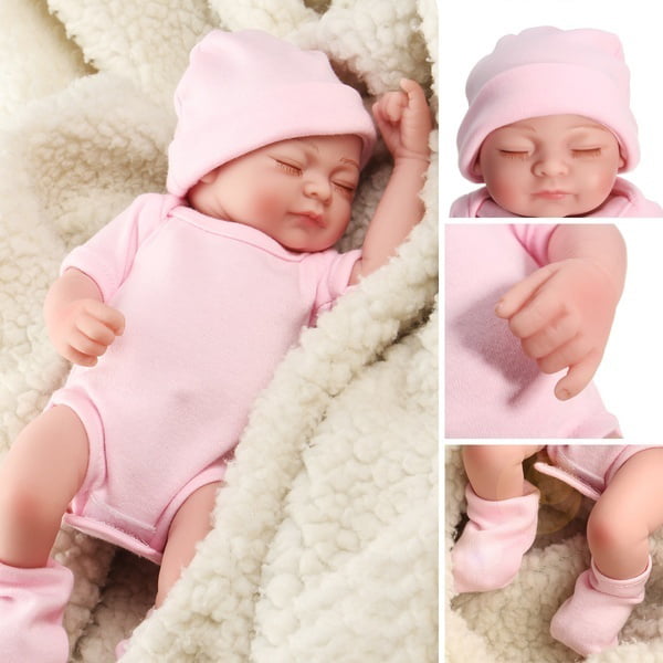 Fullbody Silicone Reborn Sleeping Baby Doll Lifelike Newborn Girl Toddler Infant for Expectant Mothers Nurses