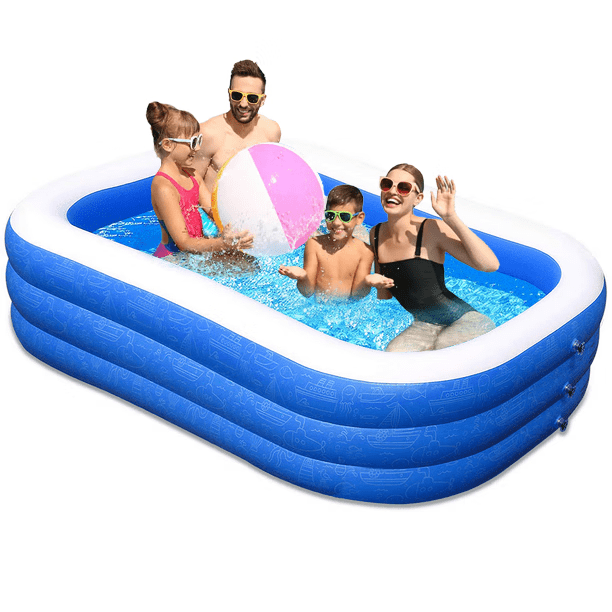 Inflatable Portable Swimming Pool Family Full Size Blow Up Kiddie Pool Play Center 92