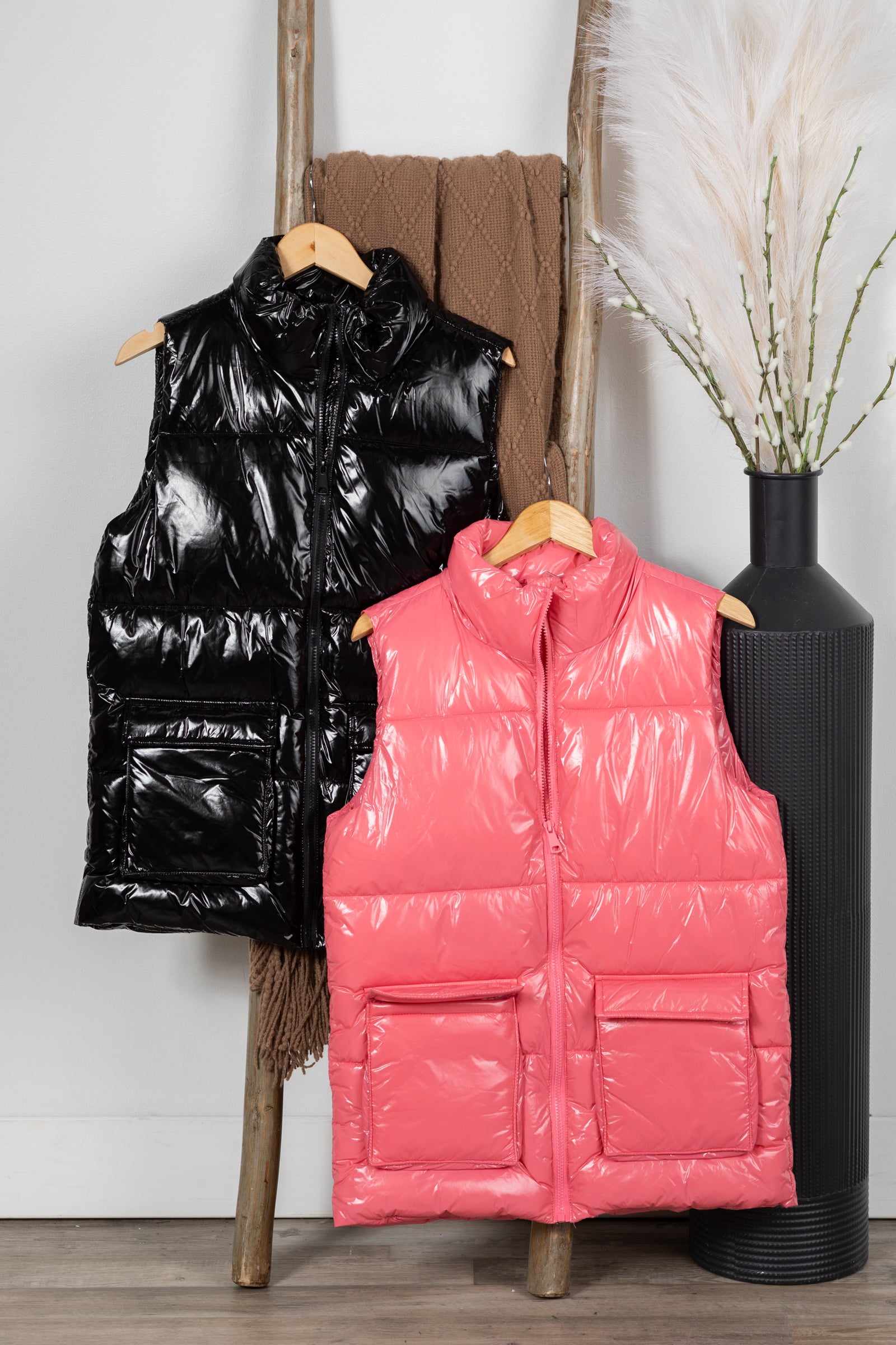 Glossy Faux Leather Vest