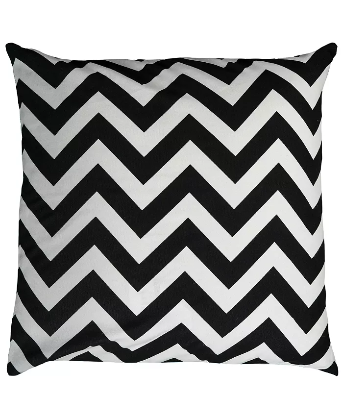 Rizzy Home Chevron Polyester Filled Decorative Pillow， 18
