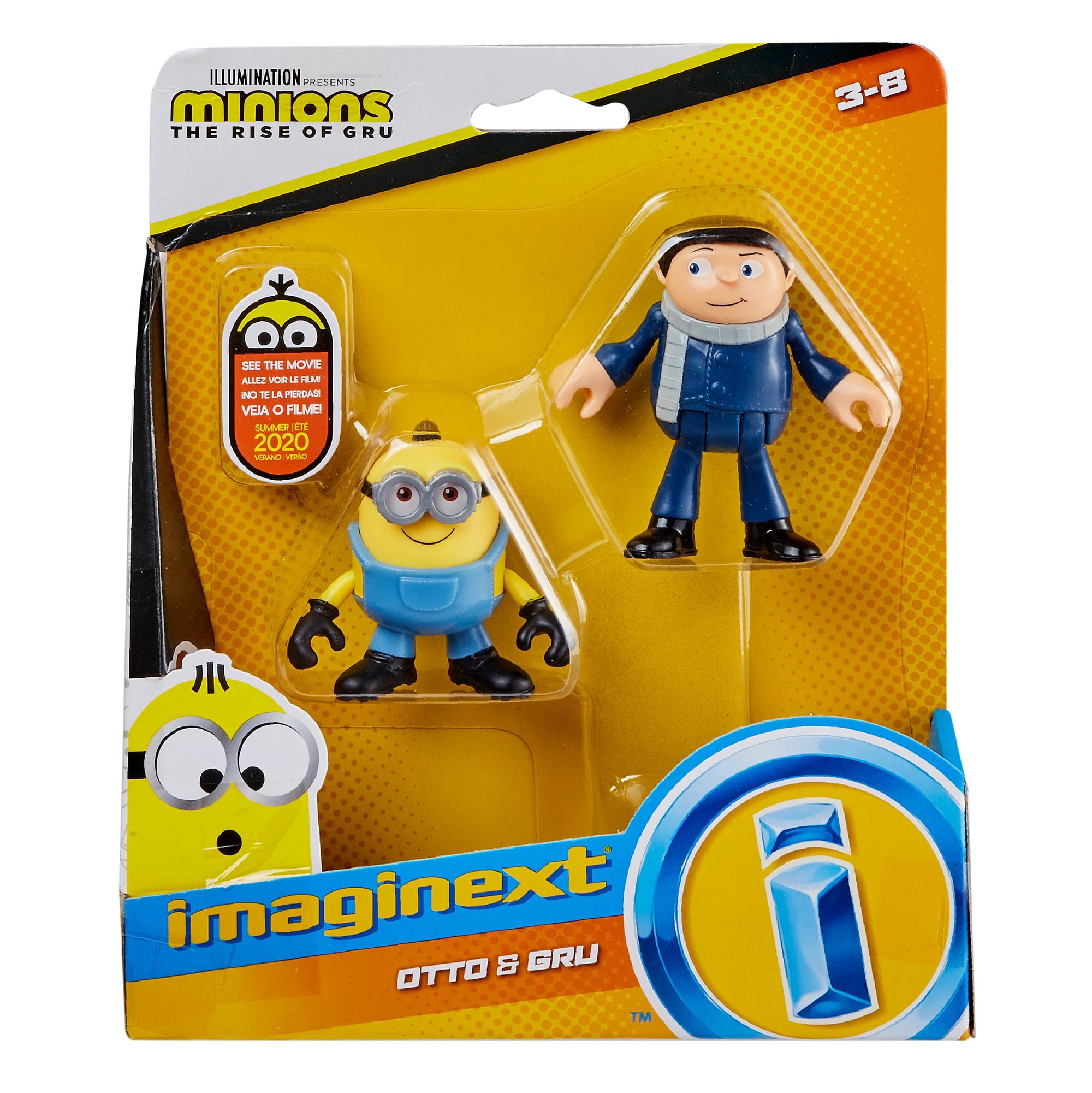 Imaginext Minions The Rise of Gru 2-Piece Figure Set Collection， Characters May Vary