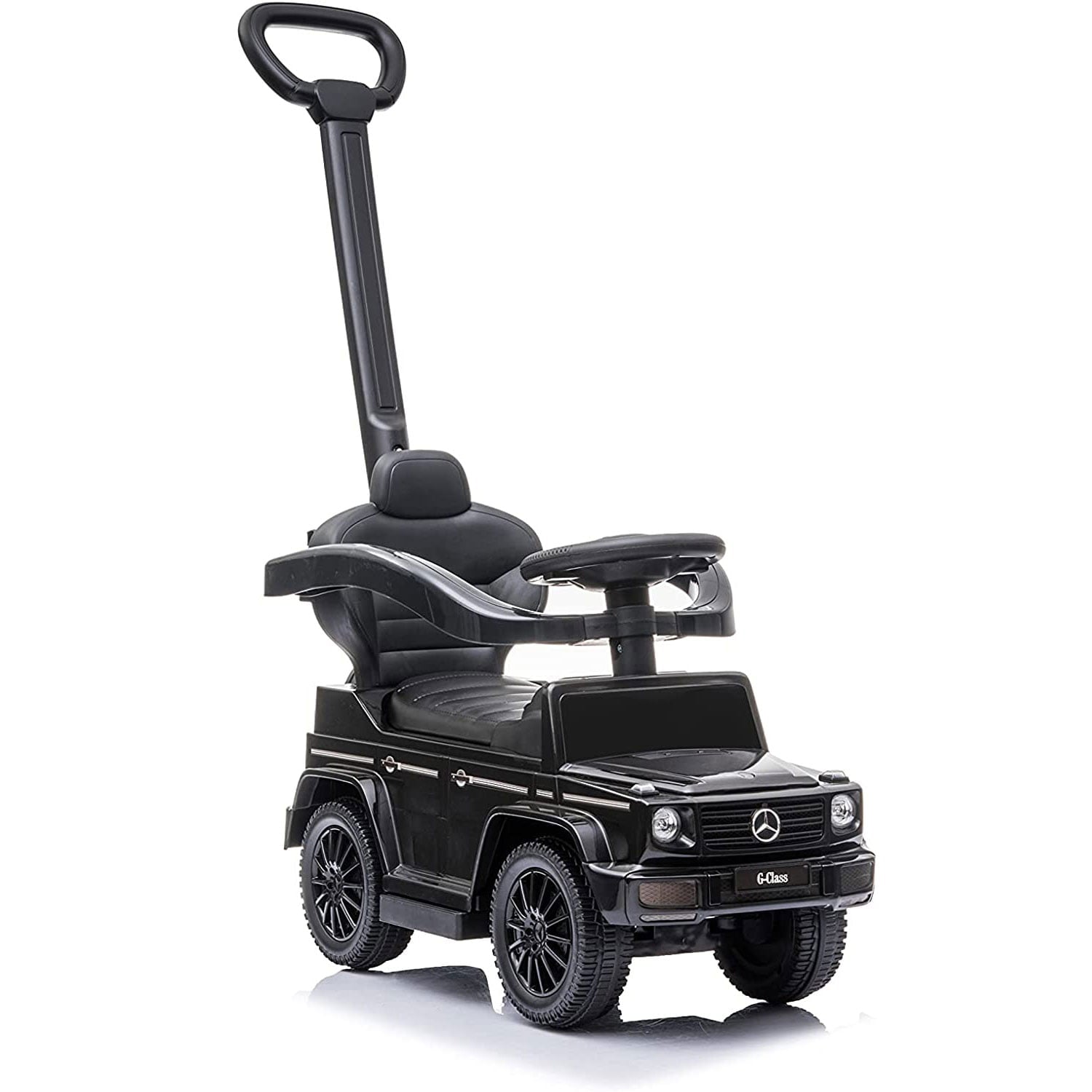 Best Ride On Cars Kids Stroller Mercedes G-Wagon 3 in 1 Push Car， Black