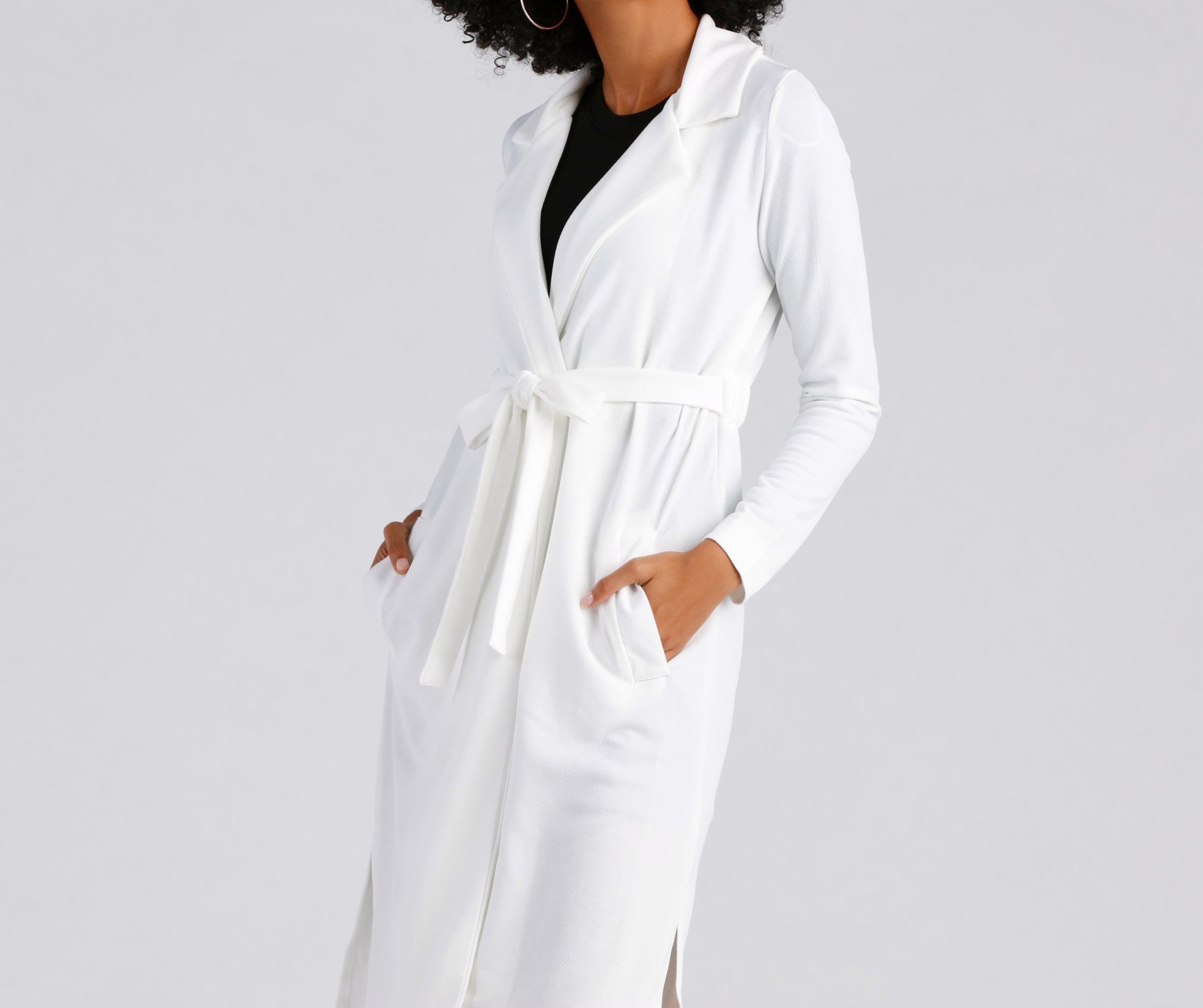 Making Moves Tie Waist Trench