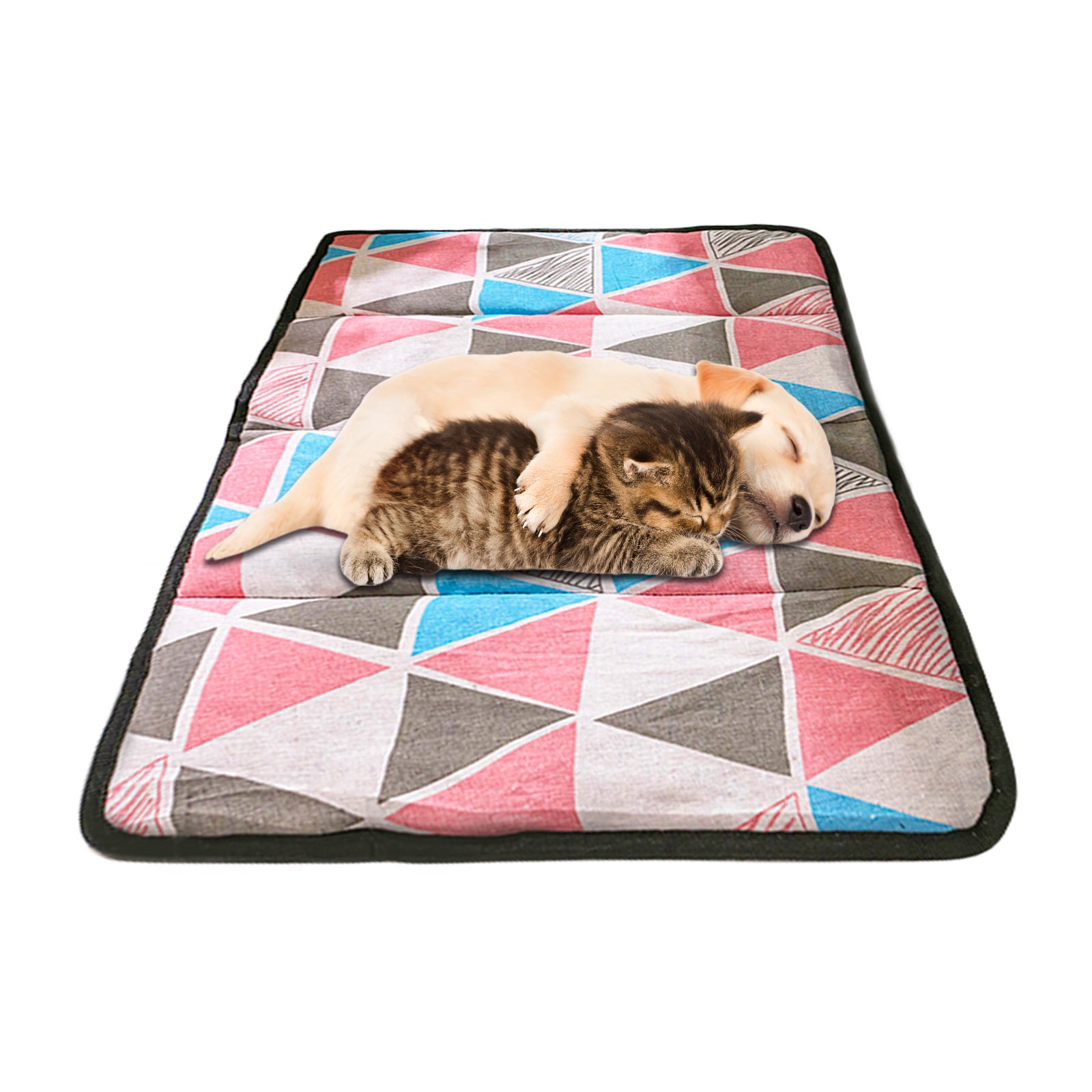 Pet Sleep Cooling Mat Breathable Pet Crate Bed Mat Kennel Pad Cage Cushion for Dog Cat，Linen