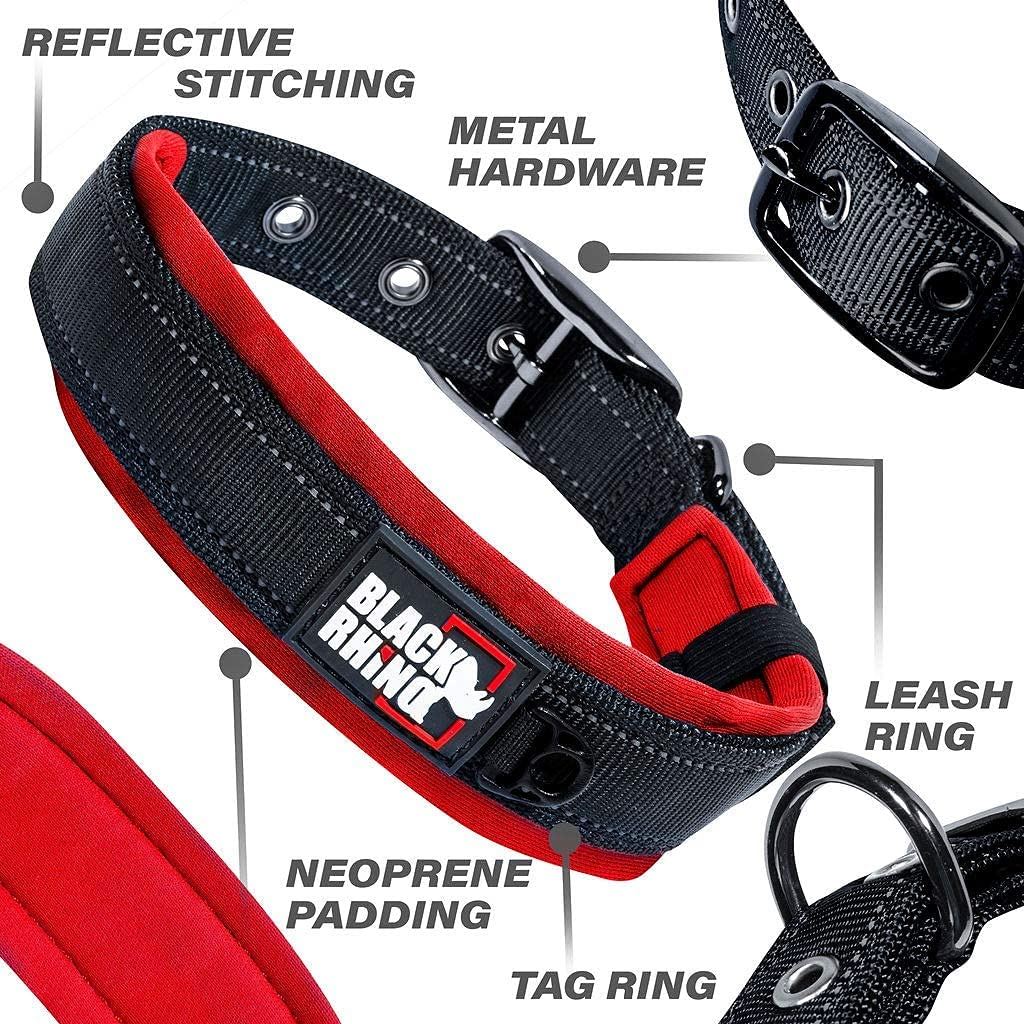 Black Rhino - The Comfort Collar (XLarge， Red/Black)