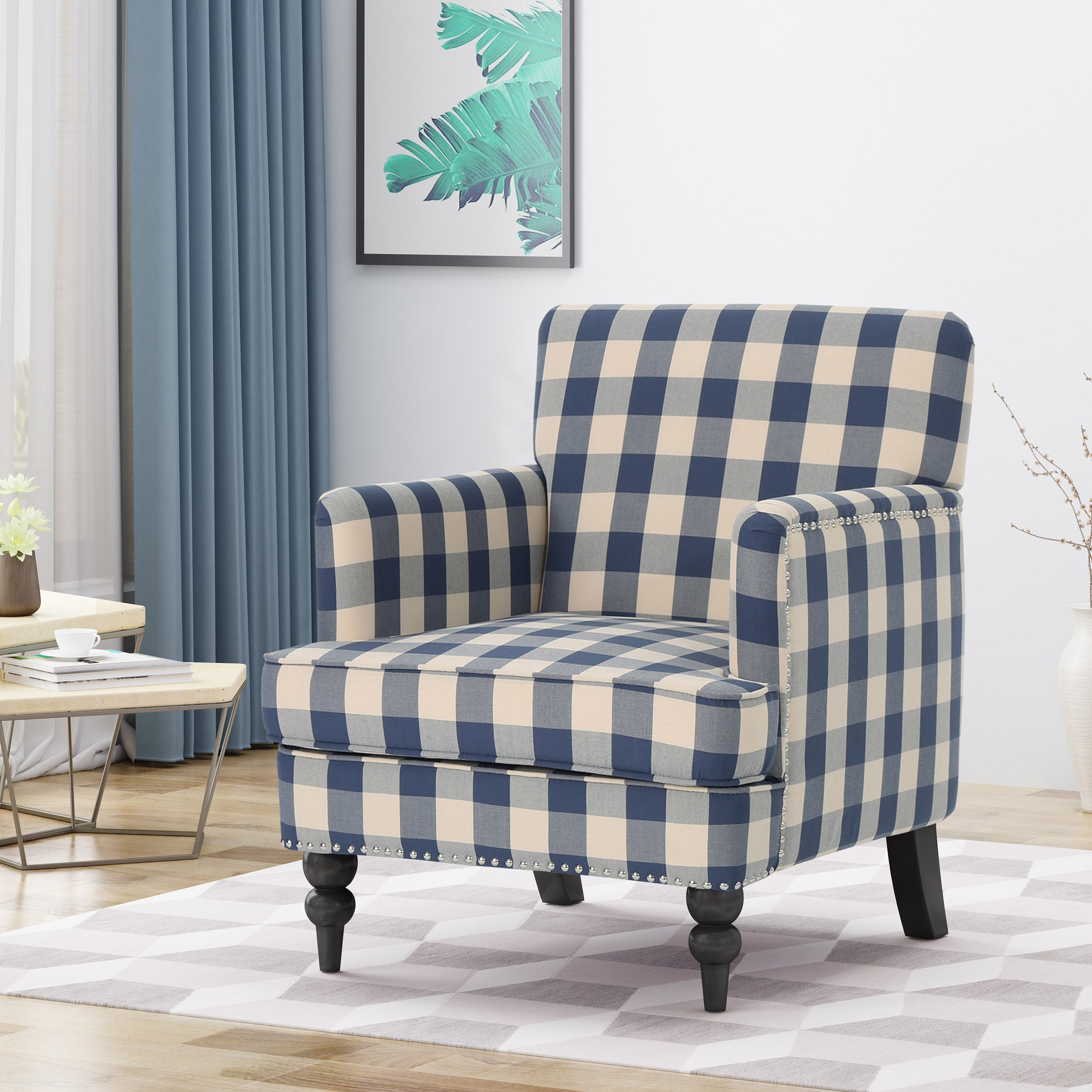 Eve Tufted Fabric Club Chair