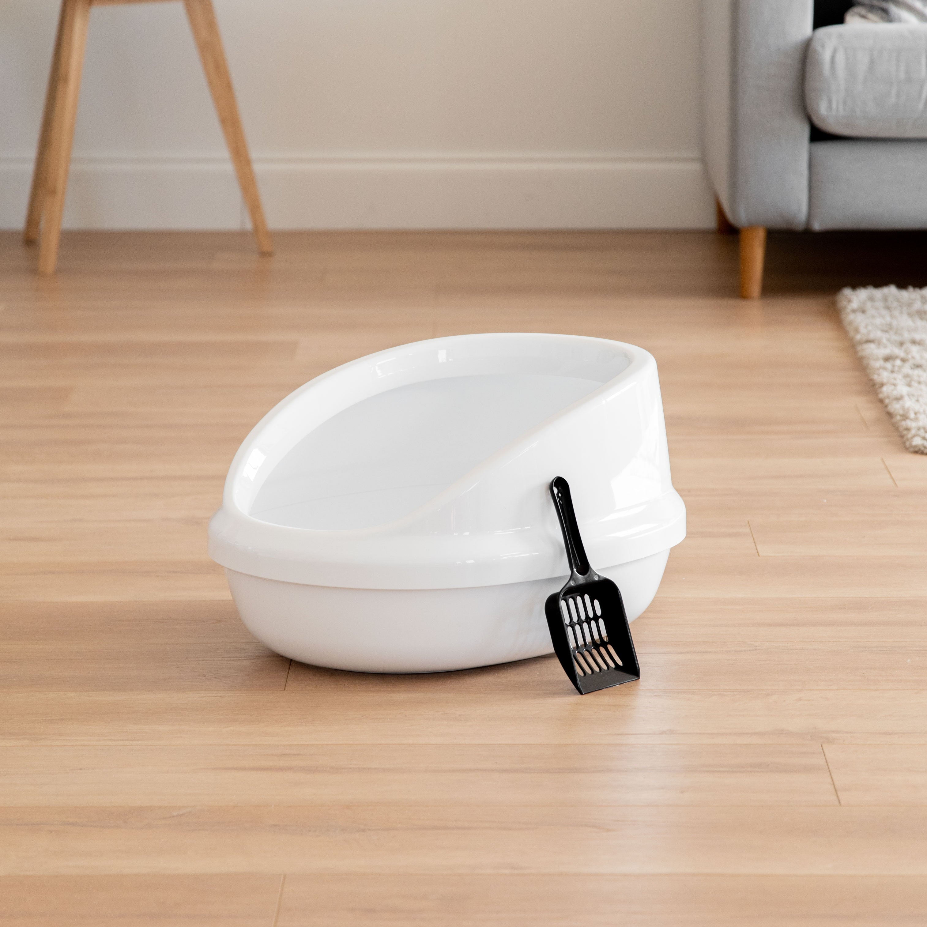 IRIS Large Shielded Litter Pan， 1Pack， White