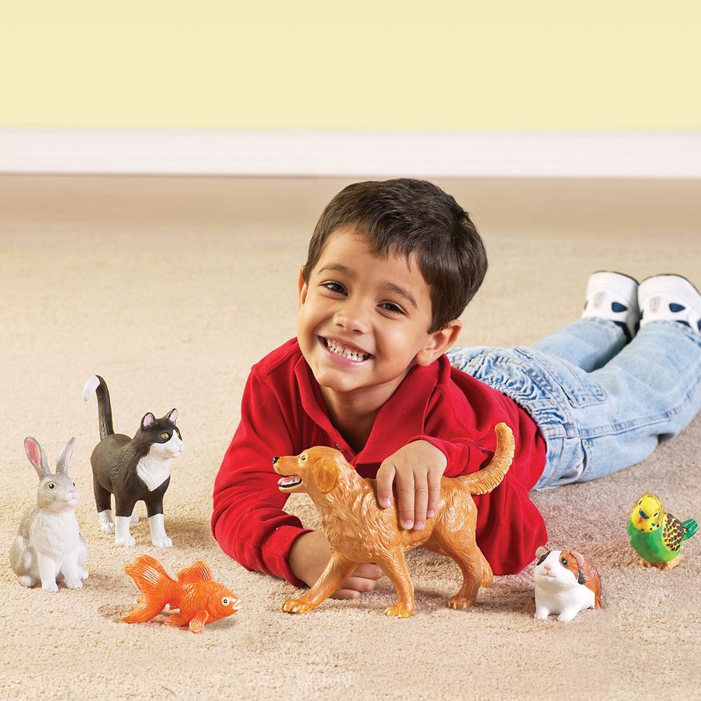Learning Resources Jumbo Pets - 6 Pieces， Boys and Girls Ages 2+， Toddler Learning Toy， Animal Figures For Kids
