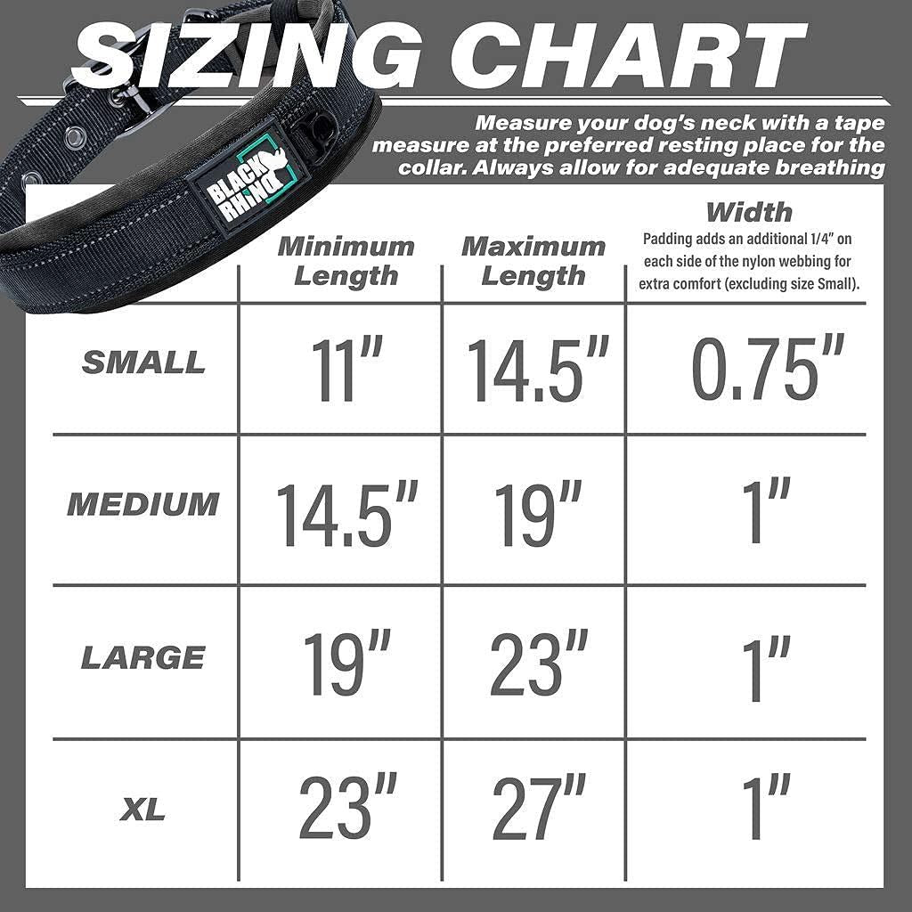 BLACK RHINO Comfort Dog Collar Ultra Soft Neoprene (XLarge， Black)