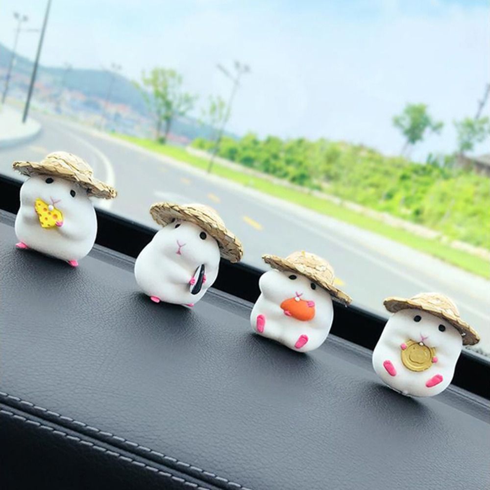 1pc Cute Statues Stealing Hamster Vehicle Interior Decor Car Accessories Auto Decorative Supplies Figurine Toy Auto Dashboard Model Hamster Action Figure Hamster Model Toy Car Oranments YELLOW EGUSI