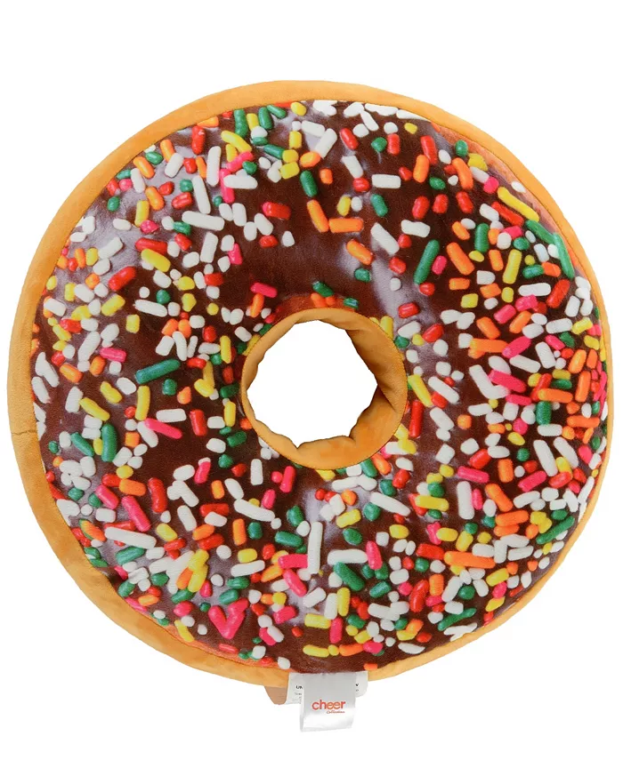 Cheer Collection Reversible Photoreal Donut Decorative Pillows