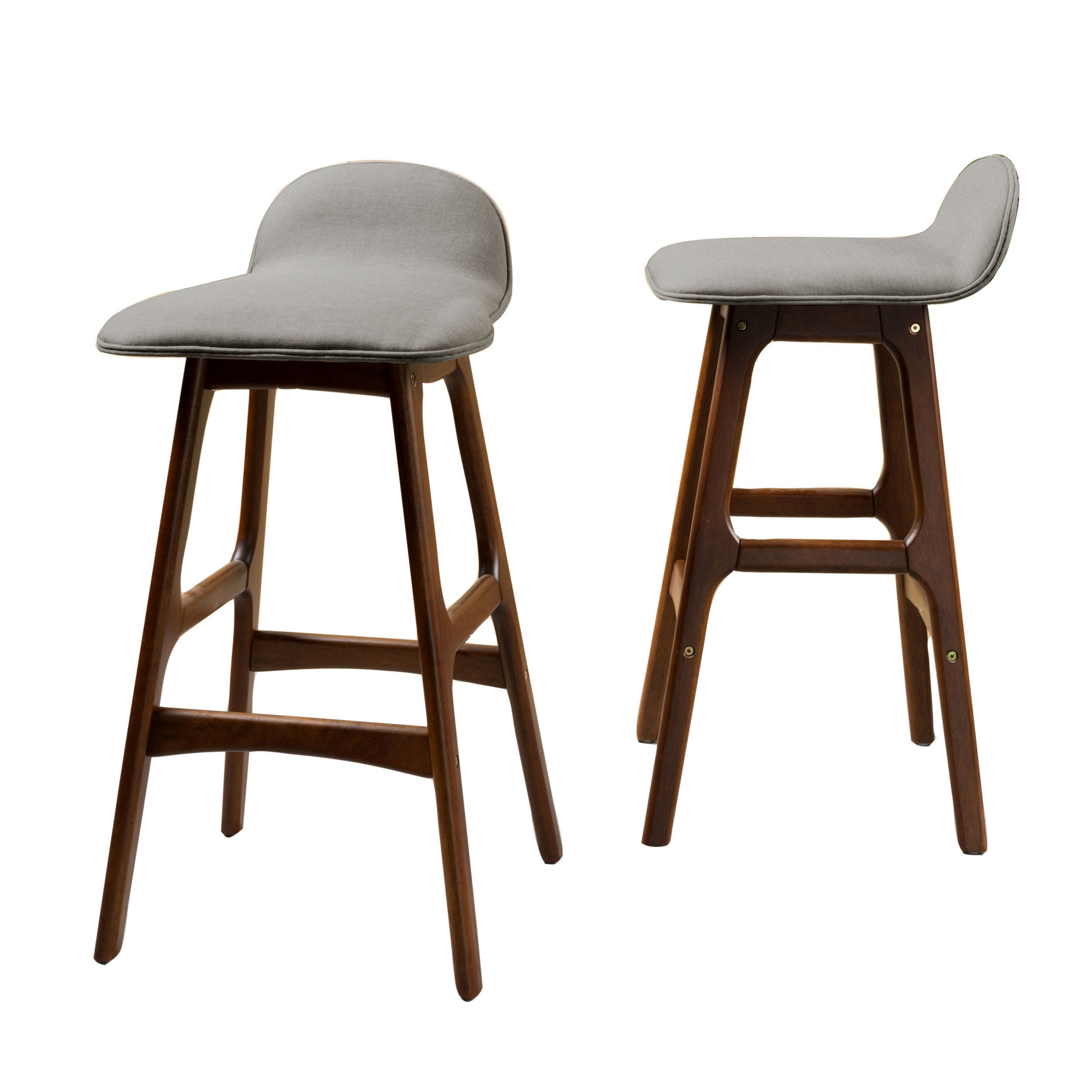 Tolle 29-Inch Mid-Century Design Low Back Fabric Bar Chair (Set of 2)