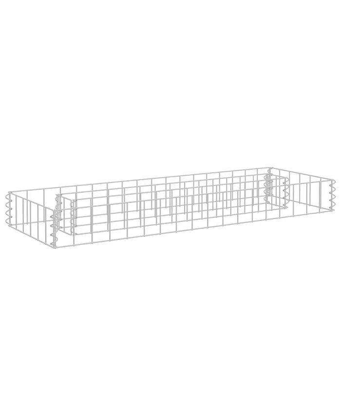 vidaXL Gabion Raised Bed Galvanized Steel 35.4