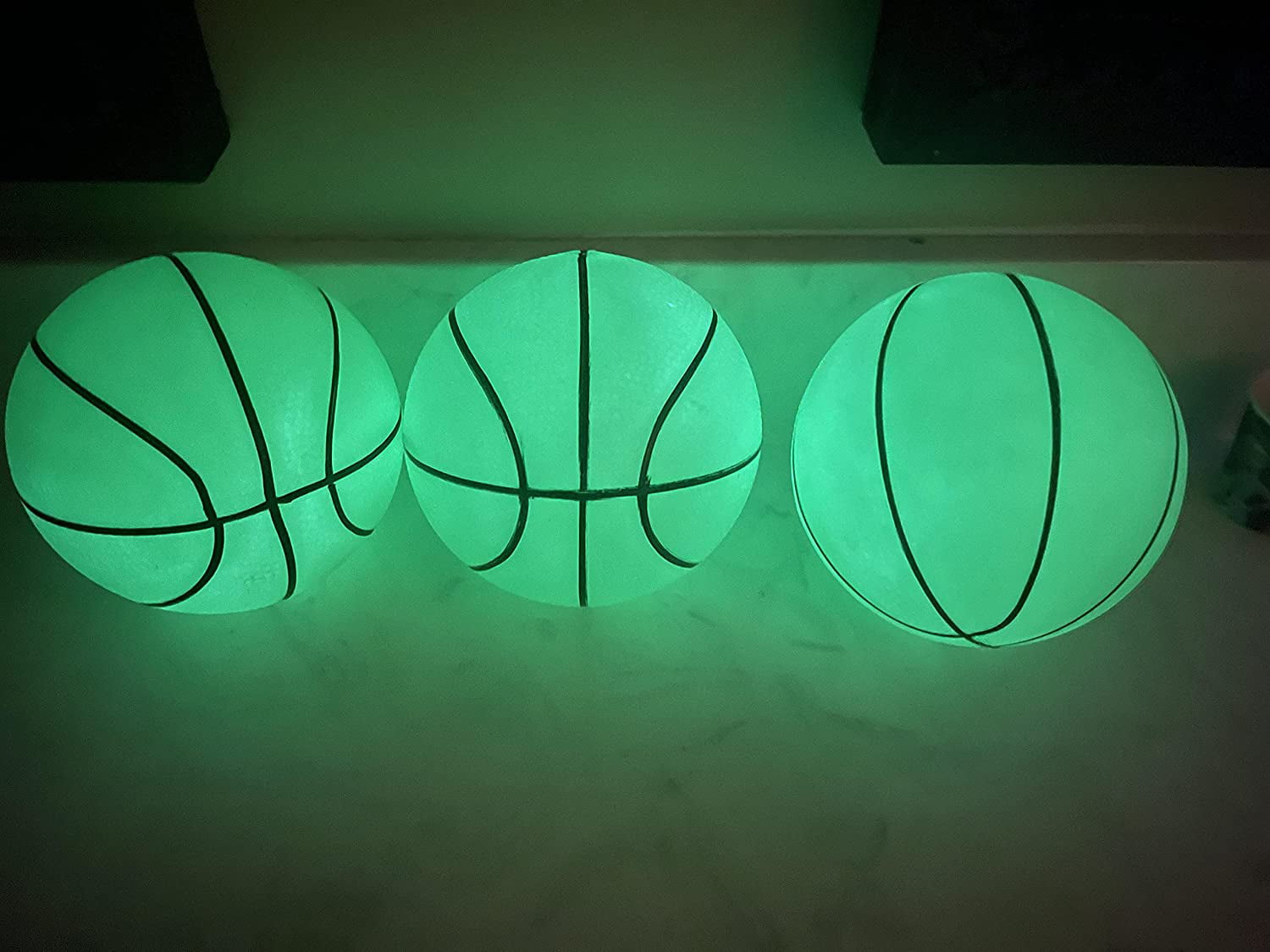 3 Pack! Inflatable Glow in The Dark Mini Basketballs Includes Pump and Needle Midnight Mini Indoor Basketball Small Basketball Toy Mini Bouncy Ball for Kids