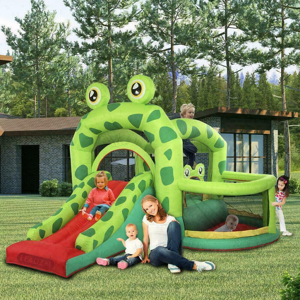 Bounce House Kids Moonwalk Jump Frog Castle Slide