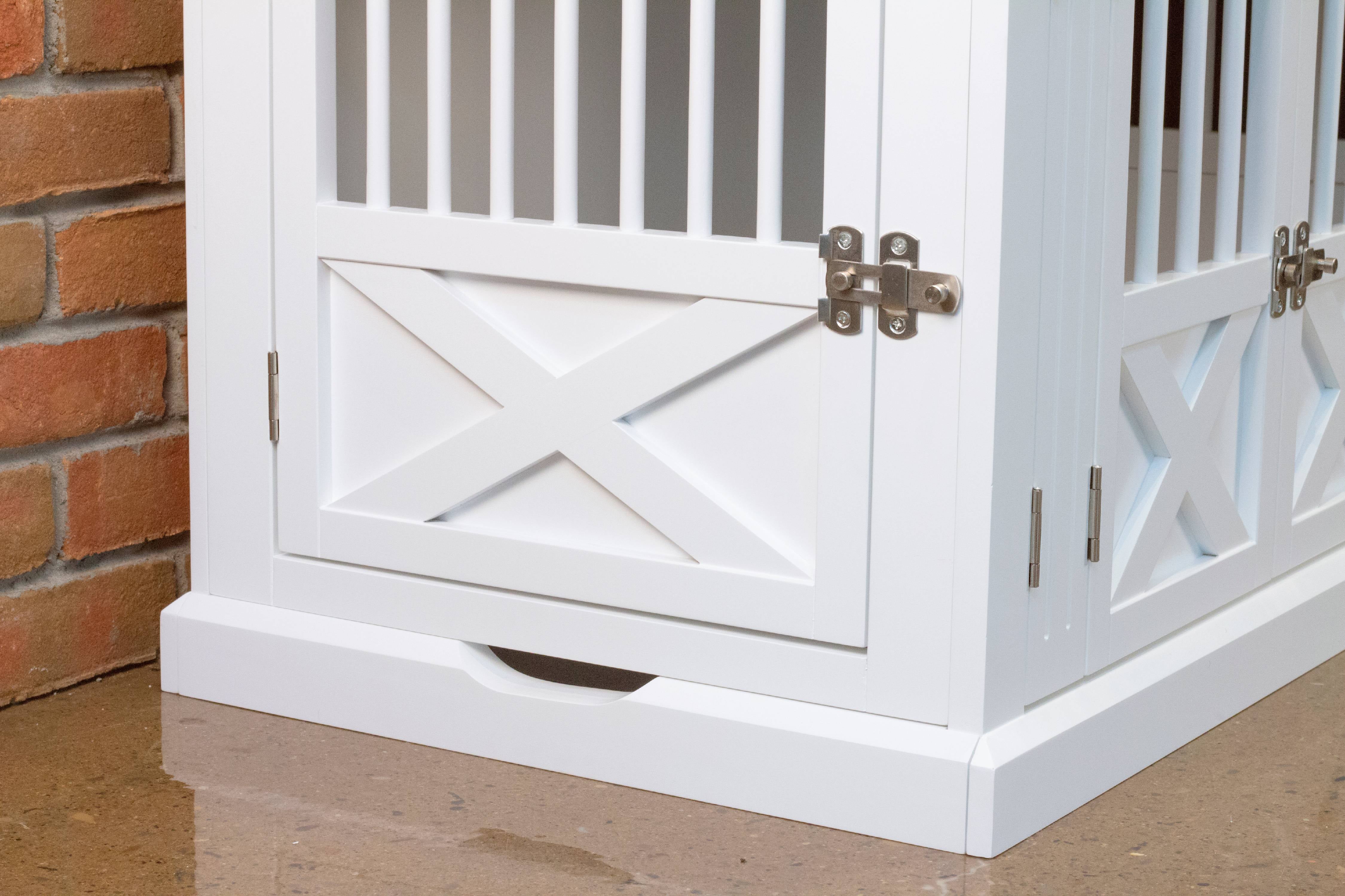 Zoovilla Triple Door Dog Crate， White， Medium， 30.63