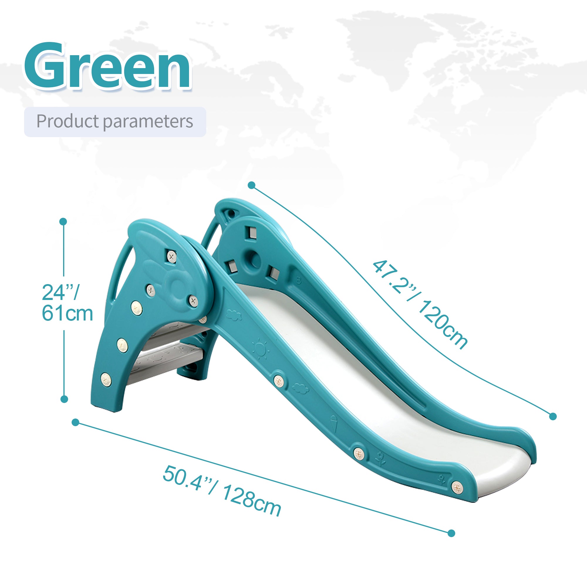 REIDIU Freestanding Baby Slide Indoor First Play Set，Green