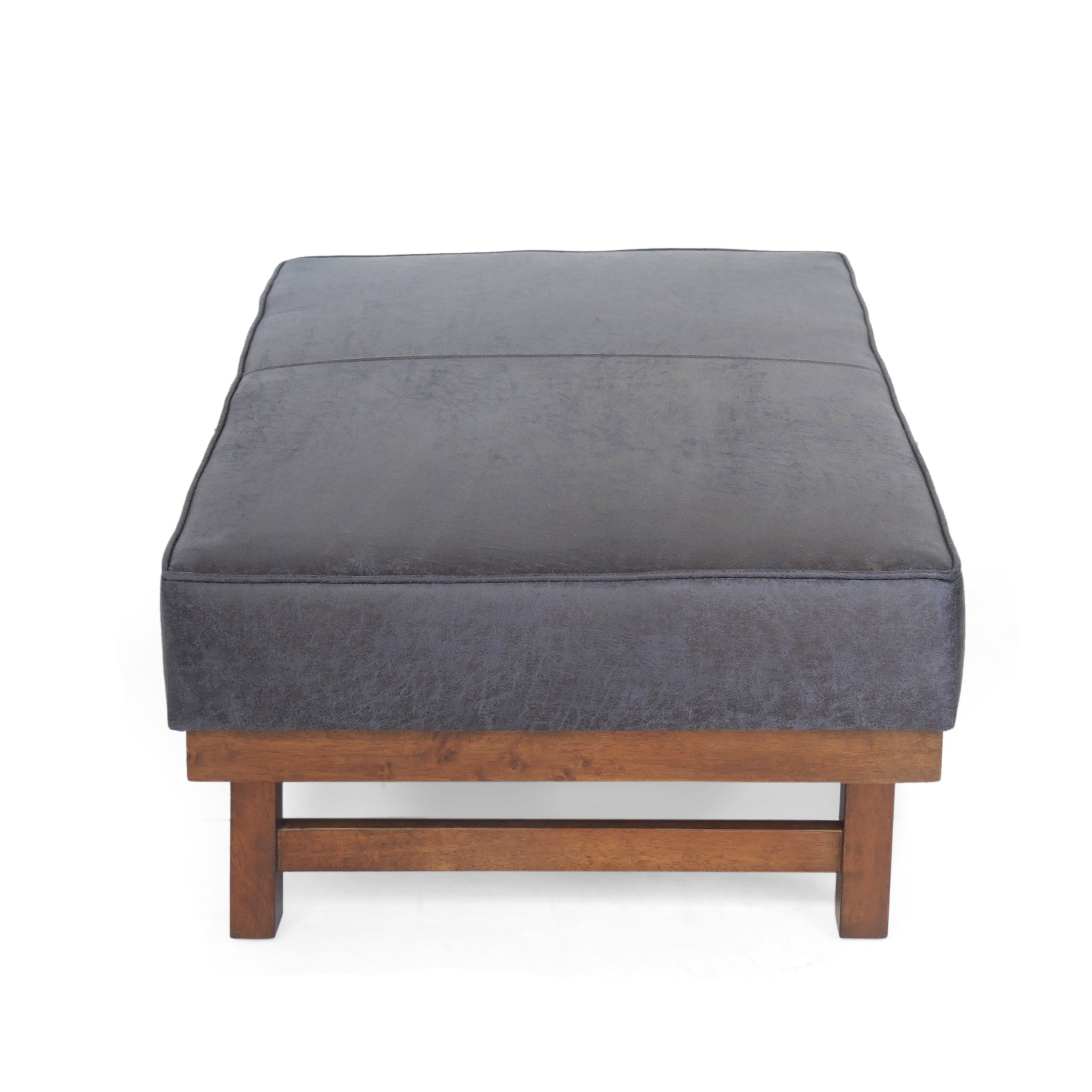Temzyl Modern Microfiber Cocktail Ottoman with Wood Frame