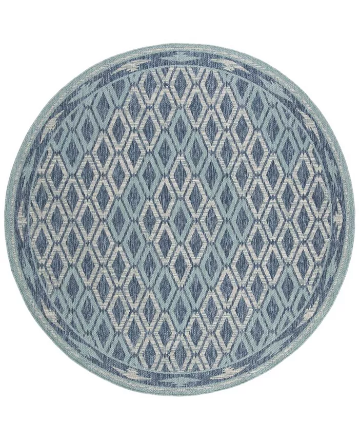 Safavieh Courtyard Navy and Aqua 6'7