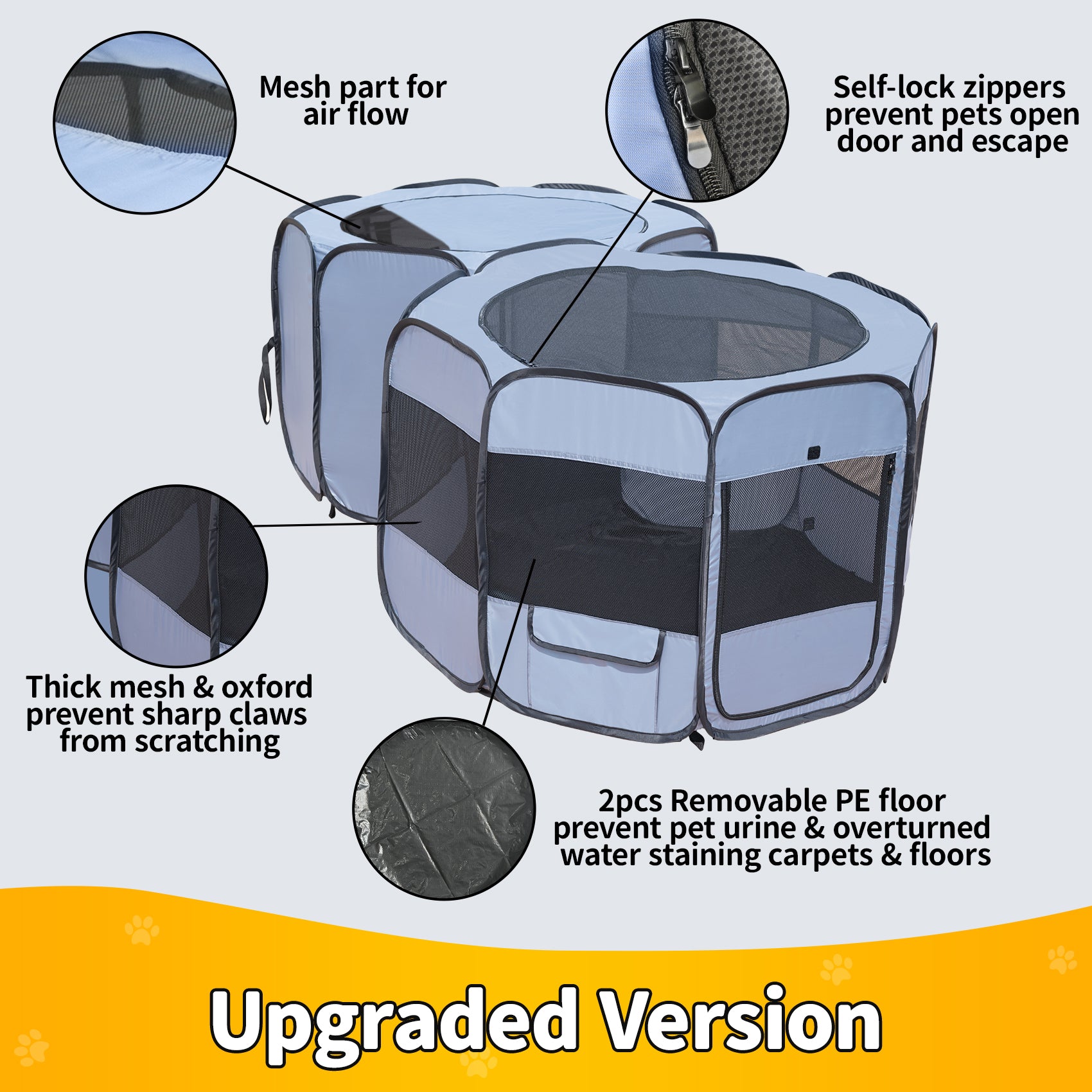 EighteenTek Pop up Pet Playpen Portable Puppy Cage Fence Kennel