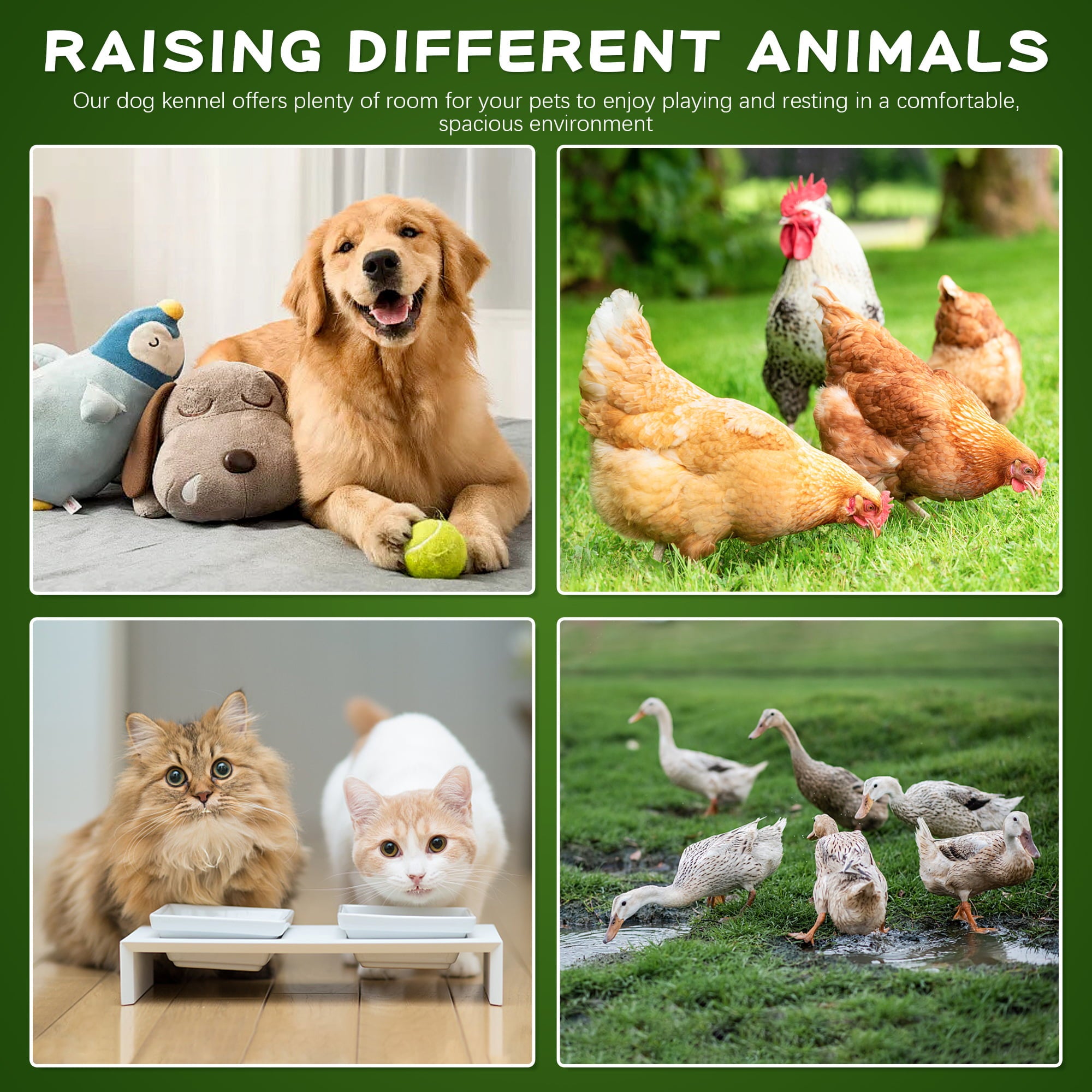 Coziwow 10-Piece Outdoor Dog Kennel Heavy-Duty Metal Dog Fence Enclosure 47''H