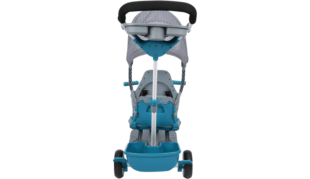 Little Tikes Perfect Fit 4-in-1 Trike in Teal， Convertible Tricycle for Toddlers， 4 Stages of Growth and Shade Canopy - Kids Boys Girls Ages 9 Months to 3 Years Old