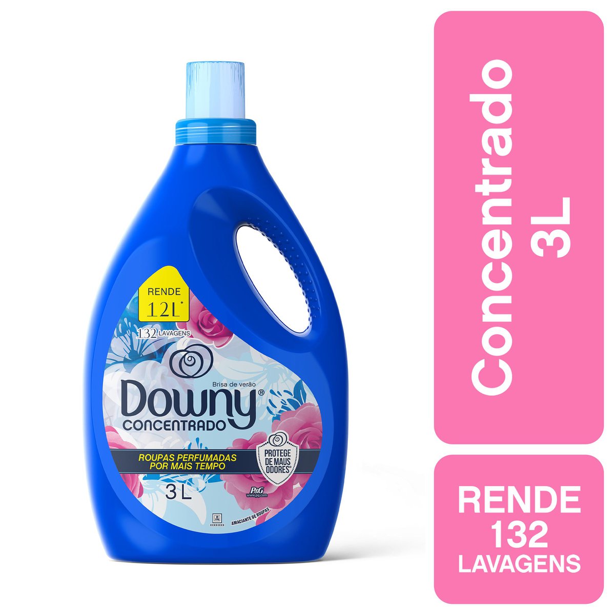 Kit com 4 Unidades de Amaciante Downy Concentrado Brisa de Verao 3 L