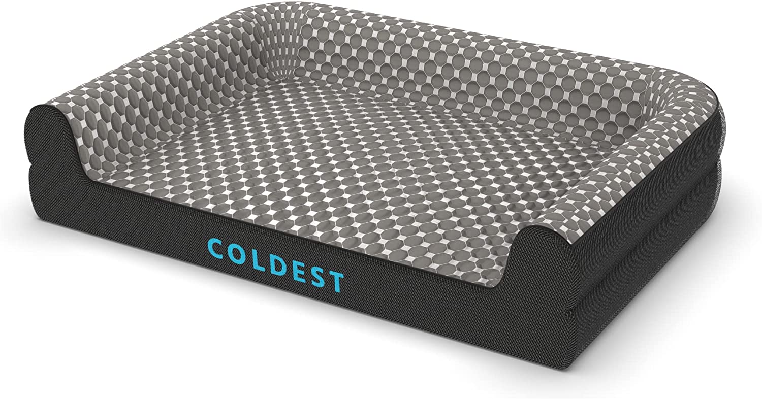 Coldest Cozy Dog Bed - Cooling Medium Dog Beds - Washable Removable Cover Comfortable and Anti Slip (Extra Large， Grey)
