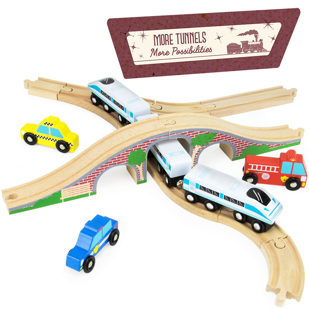 Conductor Carl Wooden Brick Bridge (2 Pack) Play Train Set