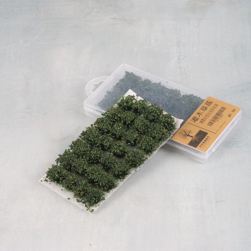 28 Pack Bushy Tufts Lowland Shrubs Tuft Terrain Model Kit Resin Static Scenery Model for Train Landscape Railway Artificial Grass