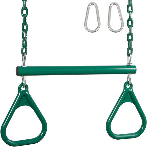 Swing Set Stuff Inc. Trapeze Bar with Rings and Coated Chain (Red)