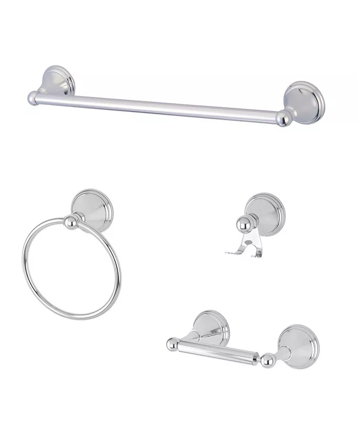 Kingston Brass Governor 4-Pc. Bathroom Accessories Set in Polished Chrome