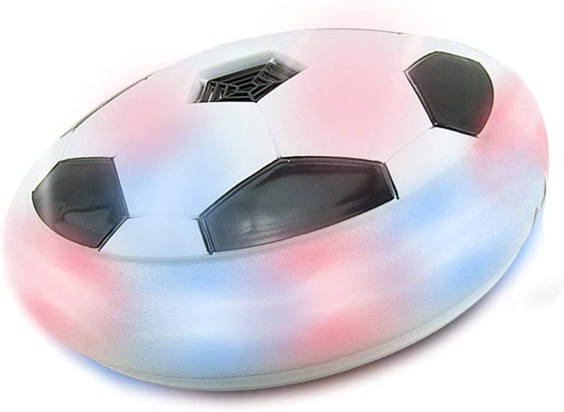 SSAWcasa Air Power Soccer Hover Disk Ultraglow with Foam Bumpers and Light Up LED Lights for Kids
