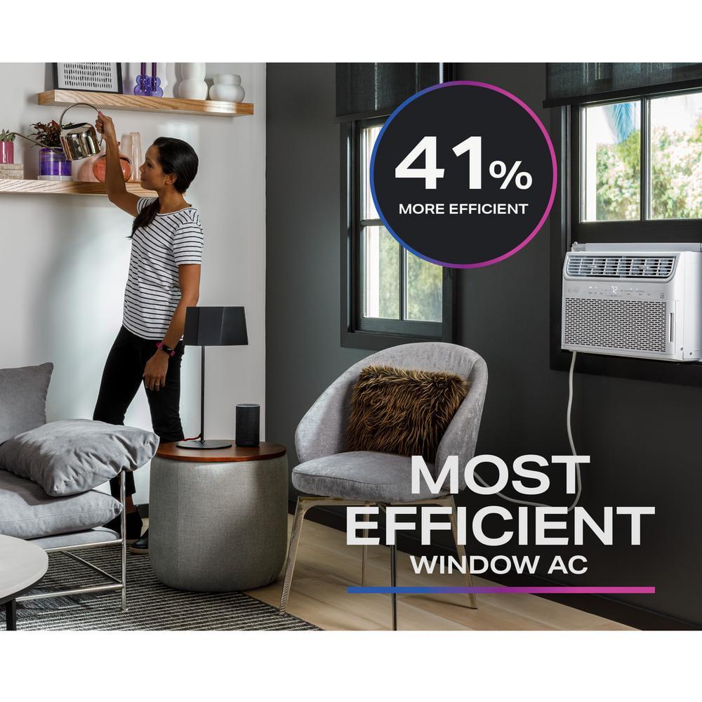 GE Profile 10000 BTU 115Volt Inverter Ultra Quiet Window Air Conditioner for 450 sq ft Rooms with WiFi and Remote in White