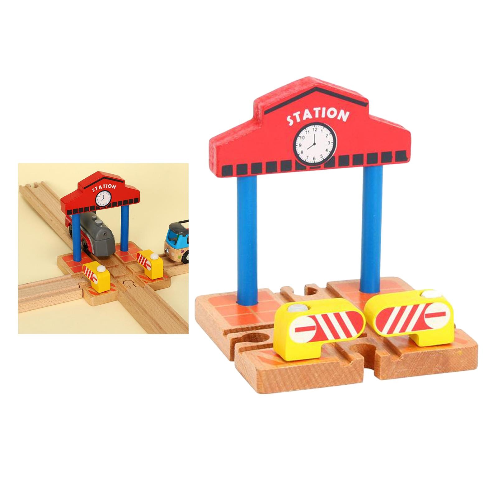 Wooden Train Station Platform Accessories Building Play Set Favors