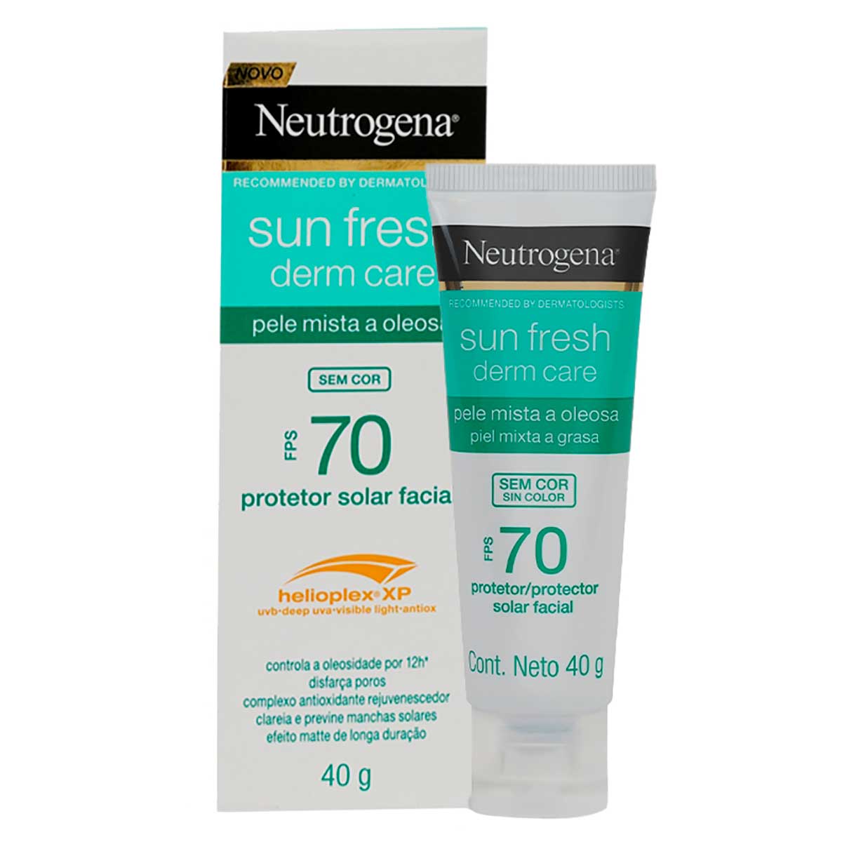 Protetor Solar Facial FPS 70 Neutrogena Sun Fresh Derm Care Sem Cor 40g