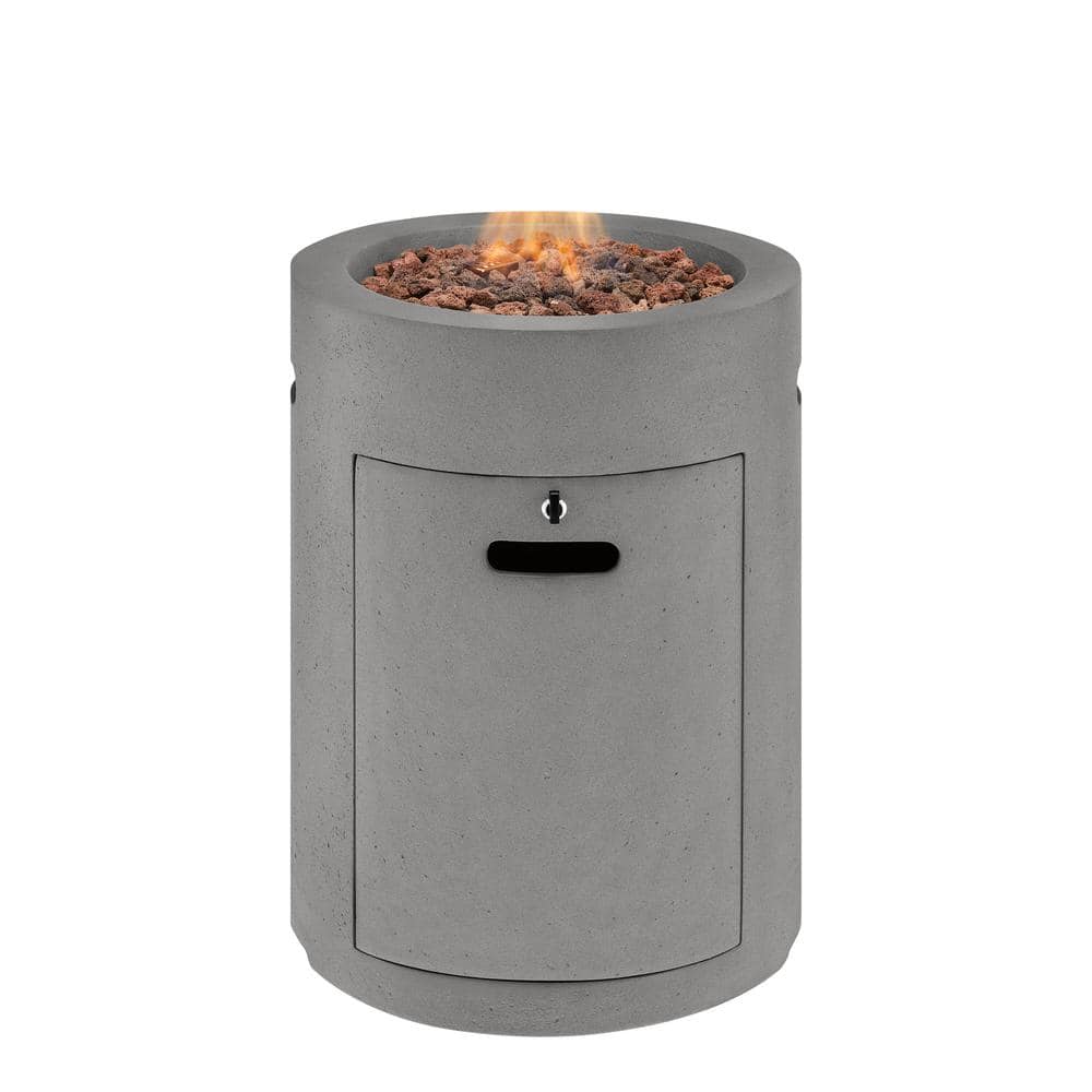 Hampton Bay Pendra 19.5 in. x 26 in. Round Concrete Gas Fire Column FP20306