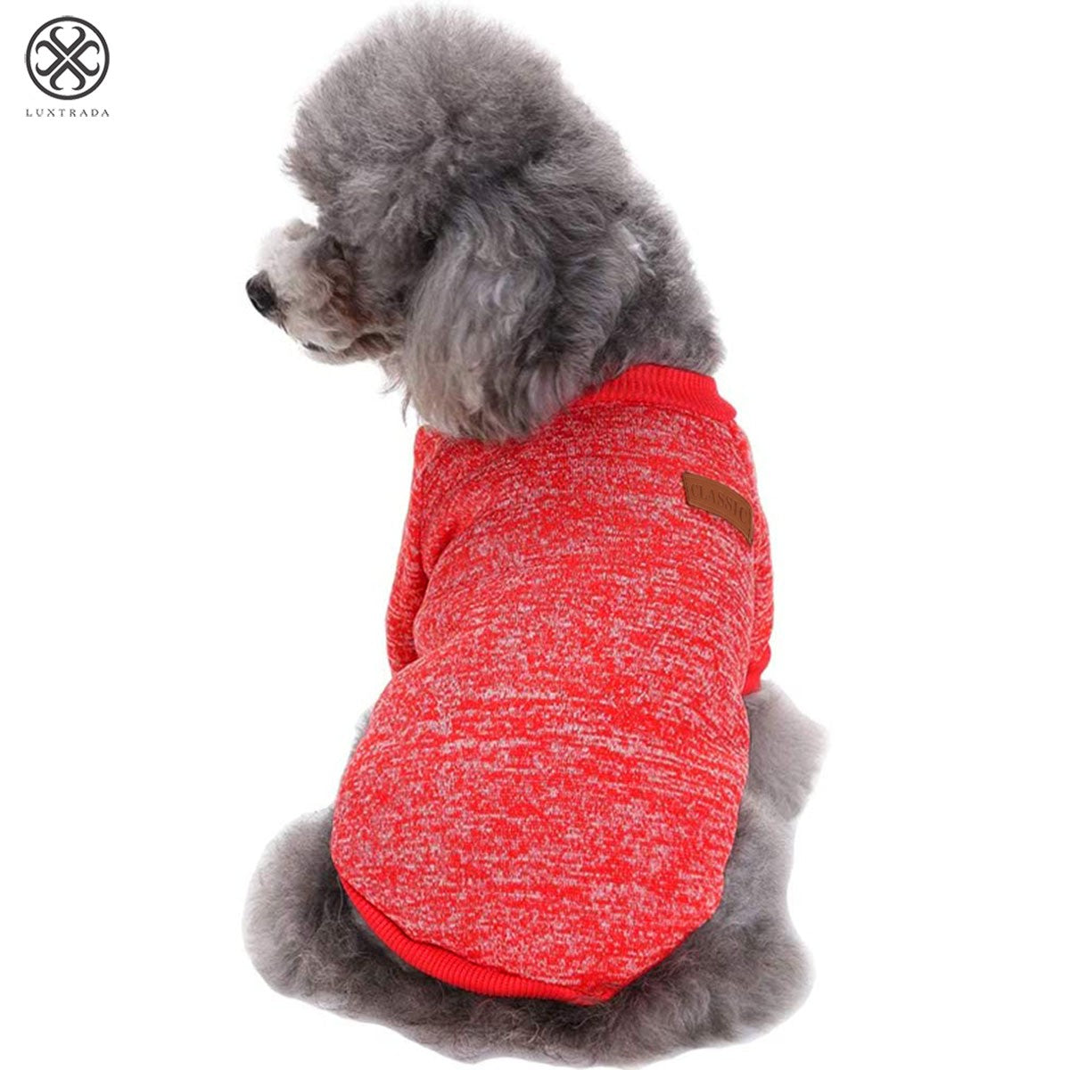 Luxtrada Pet Dog Classic Knitwear Sweater Fleece Coat Soft Thickening Warm Pup Dogs Shirt Winter Pet Dog Cat Clothes Soft Puppy Customes Clothing Winter Doggie Sweatshirt for Small Dogs