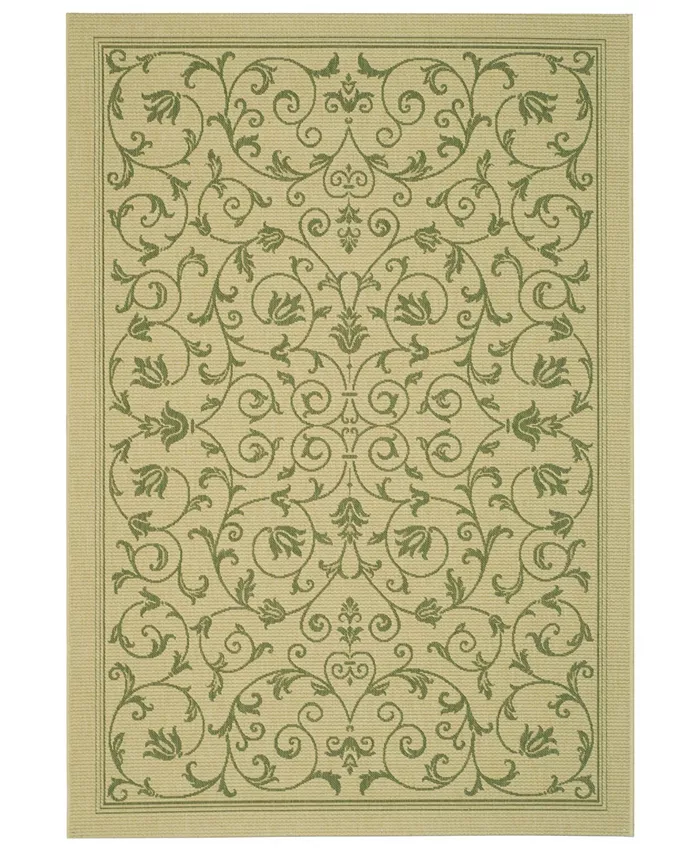 Safavieh Courtyard Natural and Olive 9' x 12' Outdoor Area Rug