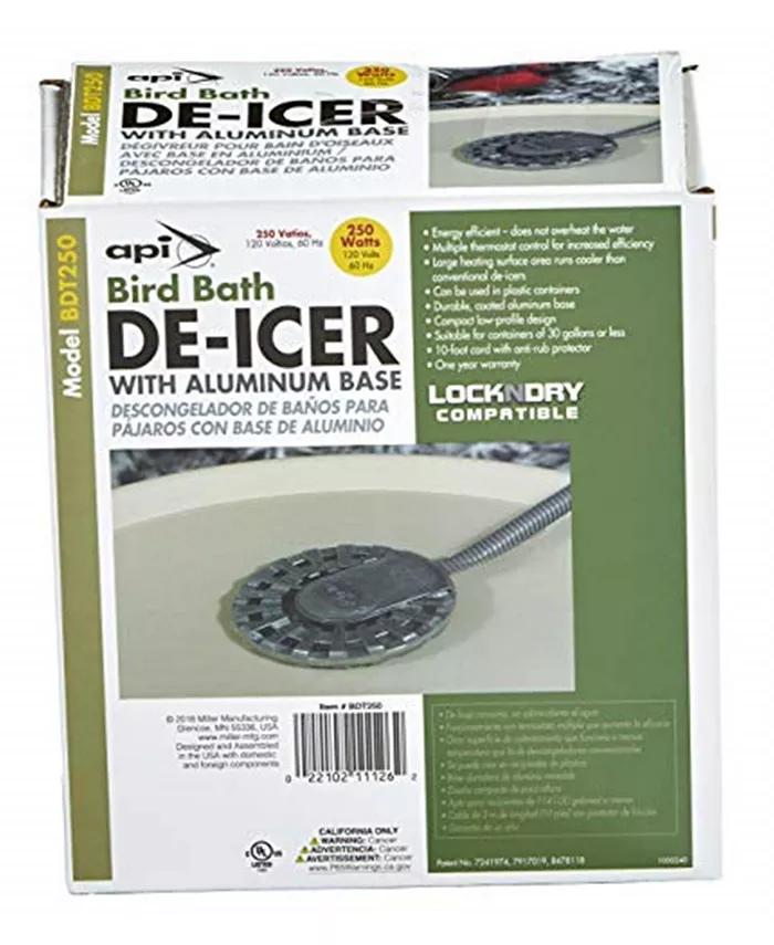API Bird Bath De-Icer Bird Bath De-Icer with Aluminum Base 250 Watt