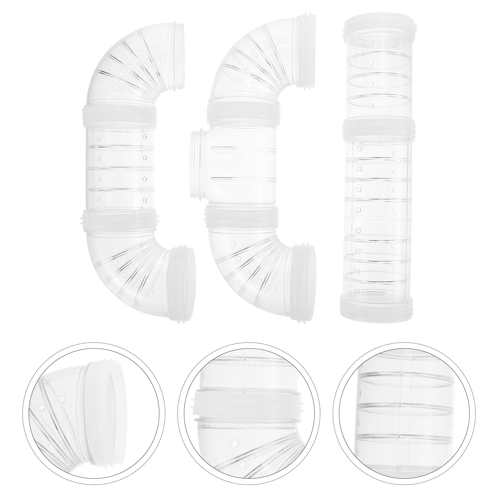 Hemoton 1 Set Plastic Hamster Tube Hamster Cage Maze Connector Hamster Cage External Pipe for DIY