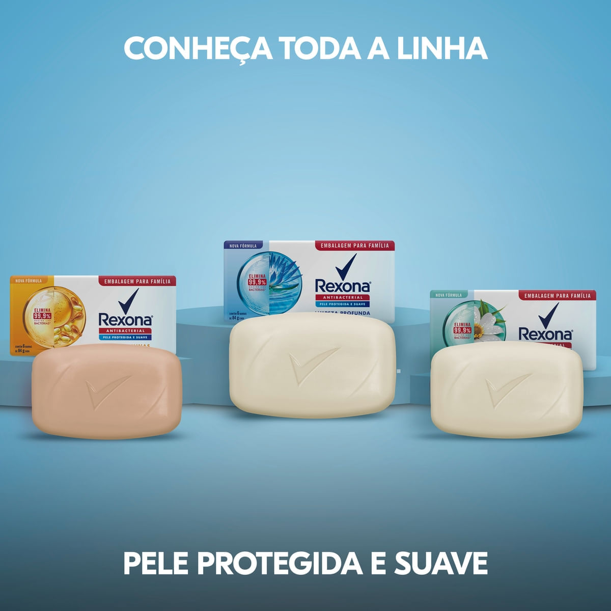 Pack Sabonete em Barra Antibacterial Rexona Limpeza Profunda Envoltorio 6 Unidades 84 g Cada Leve Mais Pague Menos