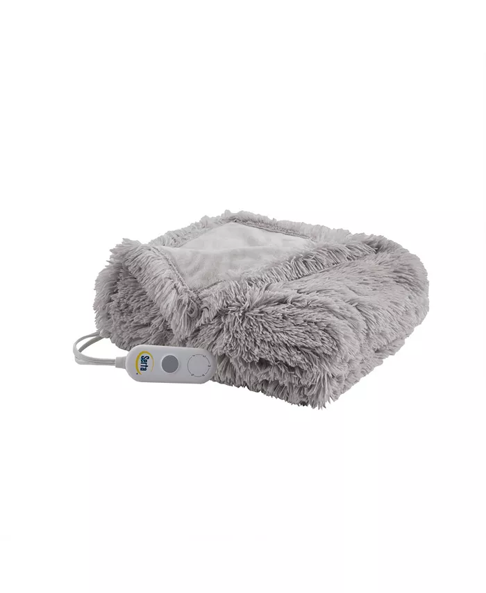 Serta Shaggy Electric Faux-Fur Throw， 50
