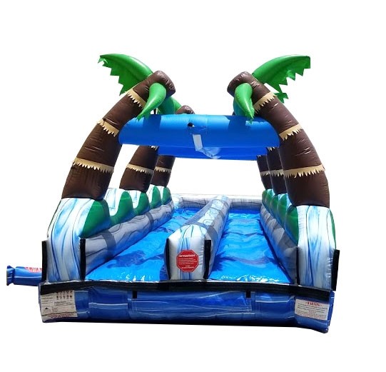 TentandTable Commercial Inflatable Slip n Slide， Tropical Marble Double Lane with Blower， 35'