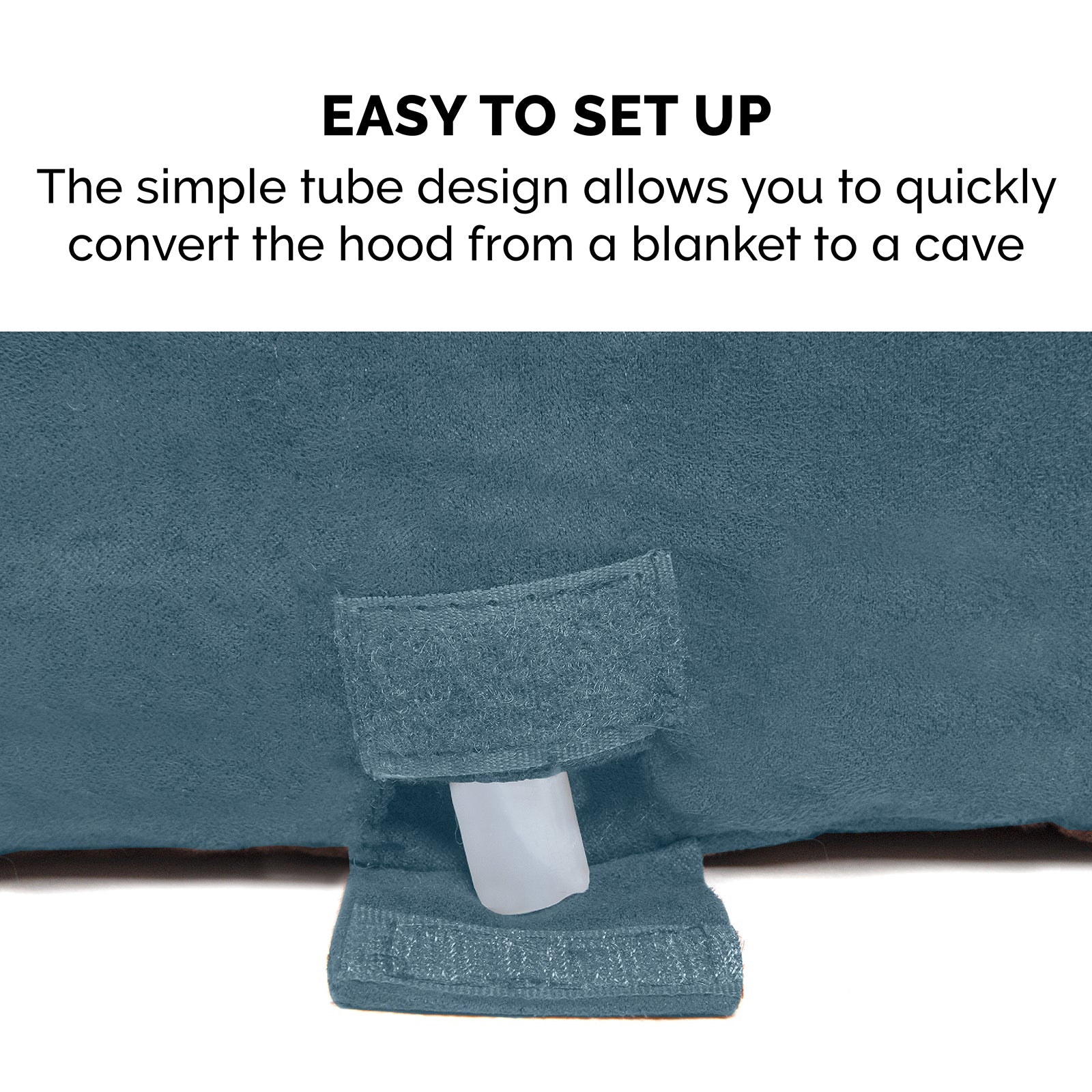 FurHaven | Memory Foam Faux Sheepskin Snuggery Burrow Pet Bed for Dogs and Cats， Blue， 26-Inch