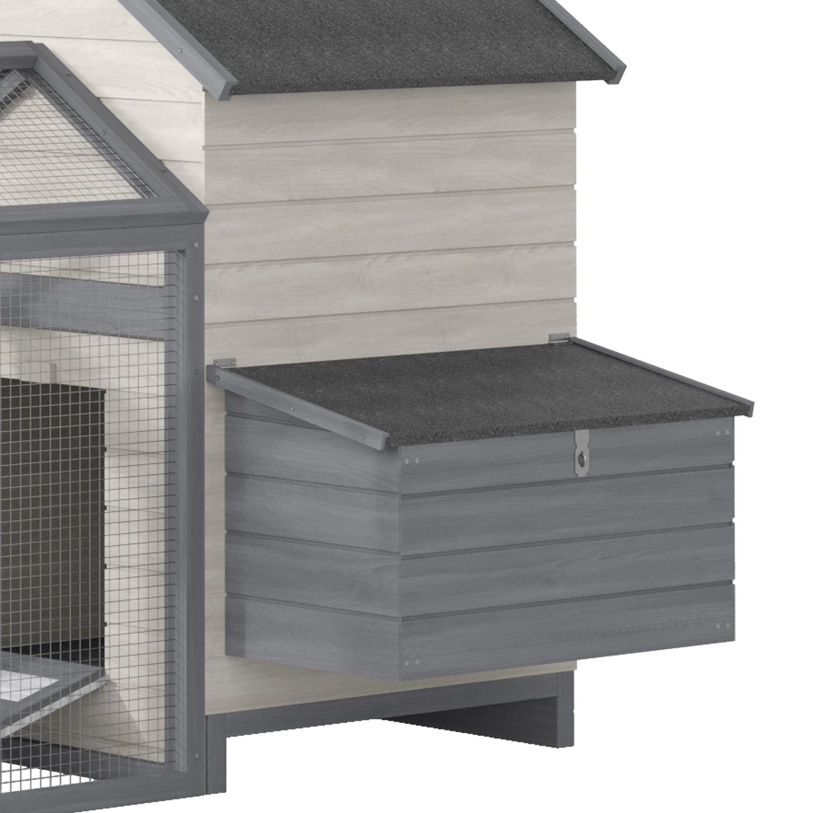 PawHut Solid Wood Deluxe Outdoor Chicken Coop w/ Custom Double Run and Nesting Box