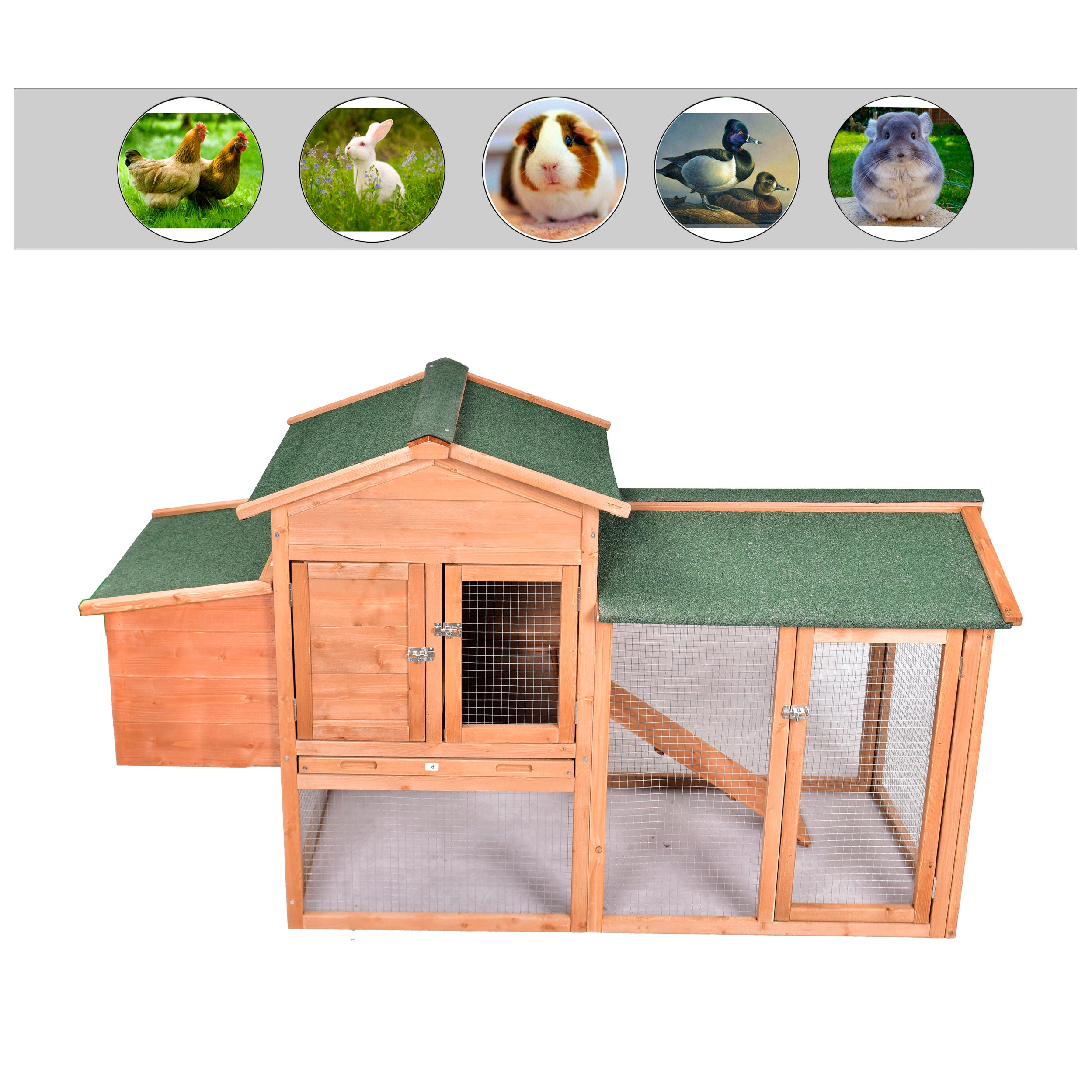 Outdoor Wooden Chicken Coop for 2-3 Chickens Hen House 67