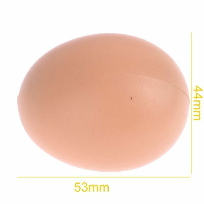 Feildoo 5PCS Plastic Fake Chicken Eggs Poultry Layer Coop Hatching Simulation for DIY Crafts Kids Painting Easter Party Home Decoration -Brown