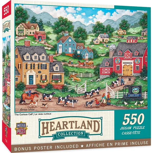 Masterpiece Puzzle 550-Piece Heartland Collection Curious Calf Puzzle